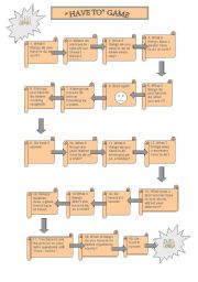 English Worksheet: board game HAVE TO