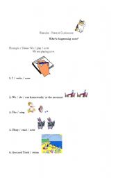 English worksheet: Present continuous