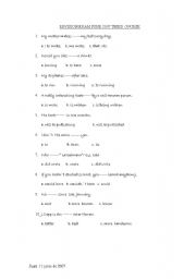 English worksheet: exercises for revision