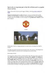 English Worksheet: Sports in Britain: Cricket and Rugby