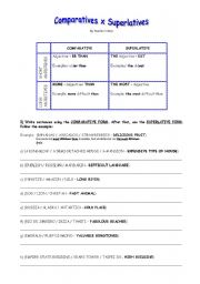 English worksheet: Comparative x Superlative