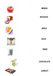 English Worksheet: Food-matching