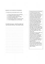 English Worksheet: reading and writing
