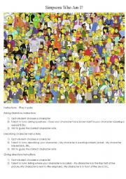 English Worksheet: The Simpsons Guess Who