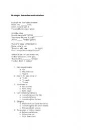 English Worksheet: Rudolf the rednosed raindeer