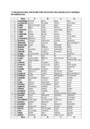 English Worksheet: Vocabulary exercises