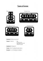 English worksheet: Different types of homes