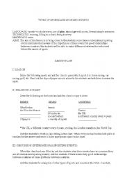 English worksheet: Types of sports and sporting events