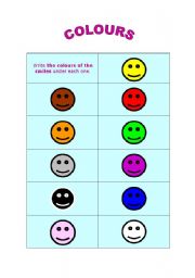 English worksheet: Colours