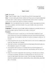 English worksheet: Easter Vocabulary and Cultural Holiday Worksheet