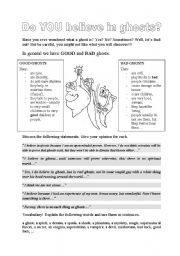 English Worksheet: GHOSTS AROUND US