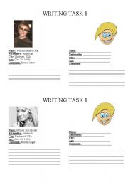 English Worksheet: Writing Task