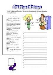 English Worksheet: on the phone