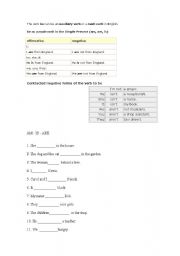 English Worksheet: verb to be exercise