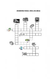 English Worksheet: Food & Meals Crossword