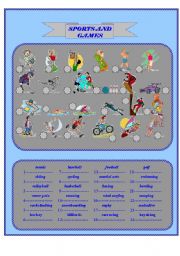 English Worksheet: Sports and games