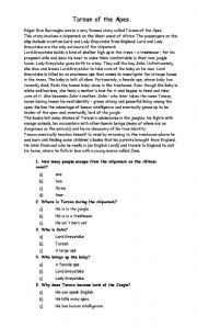 English Worksheet: tarzan 