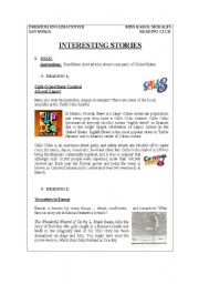 English Worksheet: interesting stories