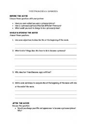 English Worksheet: The Princess Diaries