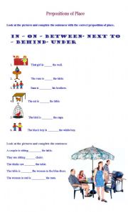 Prepositions of place