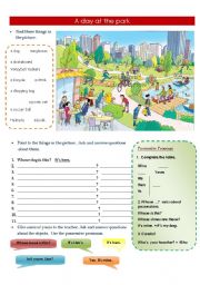 English Worksheet: A day at the park
