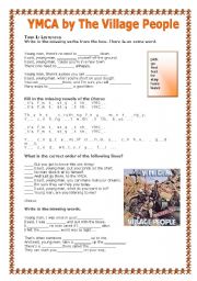 English Worksheet: YMCA by The Village People