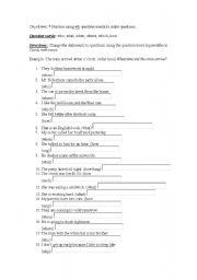 English Worksheet: Wh-questions