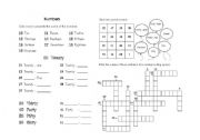 English Worksheet: Numbers