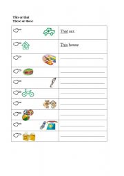 English worksheet: this or that