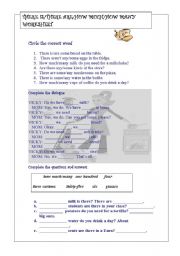 English Worksheet: COUNTABLE & UNCOUNTABLE WORKSHEET