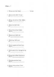 English worksheet: whose