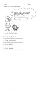 English worksheet: read the text and answer the questions