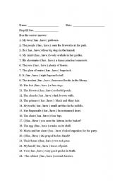English Worksheet: Has or Have