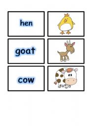  MATCHING GAME FLASHCARDS SET 1- FARM ANIMALS PART 4 OF 4 (02.08.08)