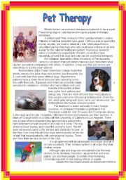 English Worksheet: Pet therapy