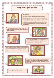 English Worksheet: They don´t get up late (02.08.08)