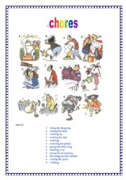 English Worksheet: daily chores