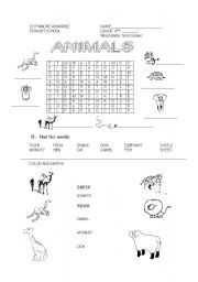 English worksheet: ANIMALS