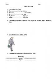 English Worksheet: English Exam