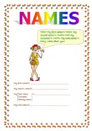 English worksheet: names 1