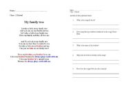 English Worksheet: my family tree