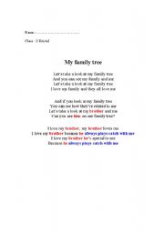 English worksheet: My family tree