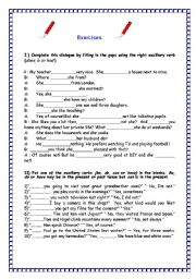 English Worksheet: exercises with auxiliary verbs