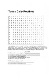 English Worksheet: daily routine