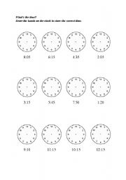 English worksheet: Whats the time?