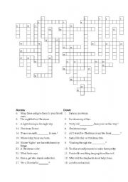 English Worksheet: Christmas Crossword