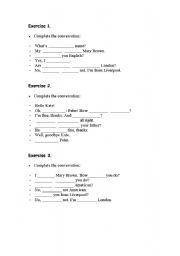 English worksheet: Dialogues