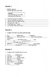 English worksheet: Be and Have