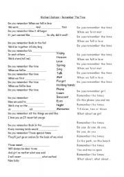 English Worksheet: Michael Jackson - Remember The Time