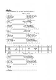 English Worksheet: Adjectives degrees